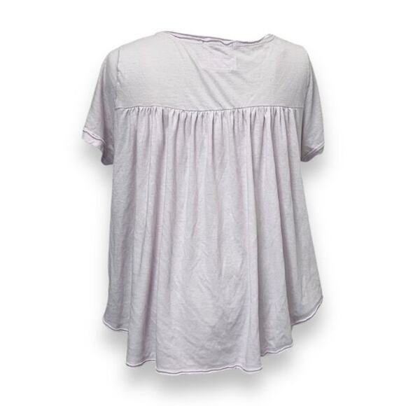 We The Free Womens All You Need Ruched V-Neck Flowy Lightweight Tee Shirt S - Picture 3 of 8